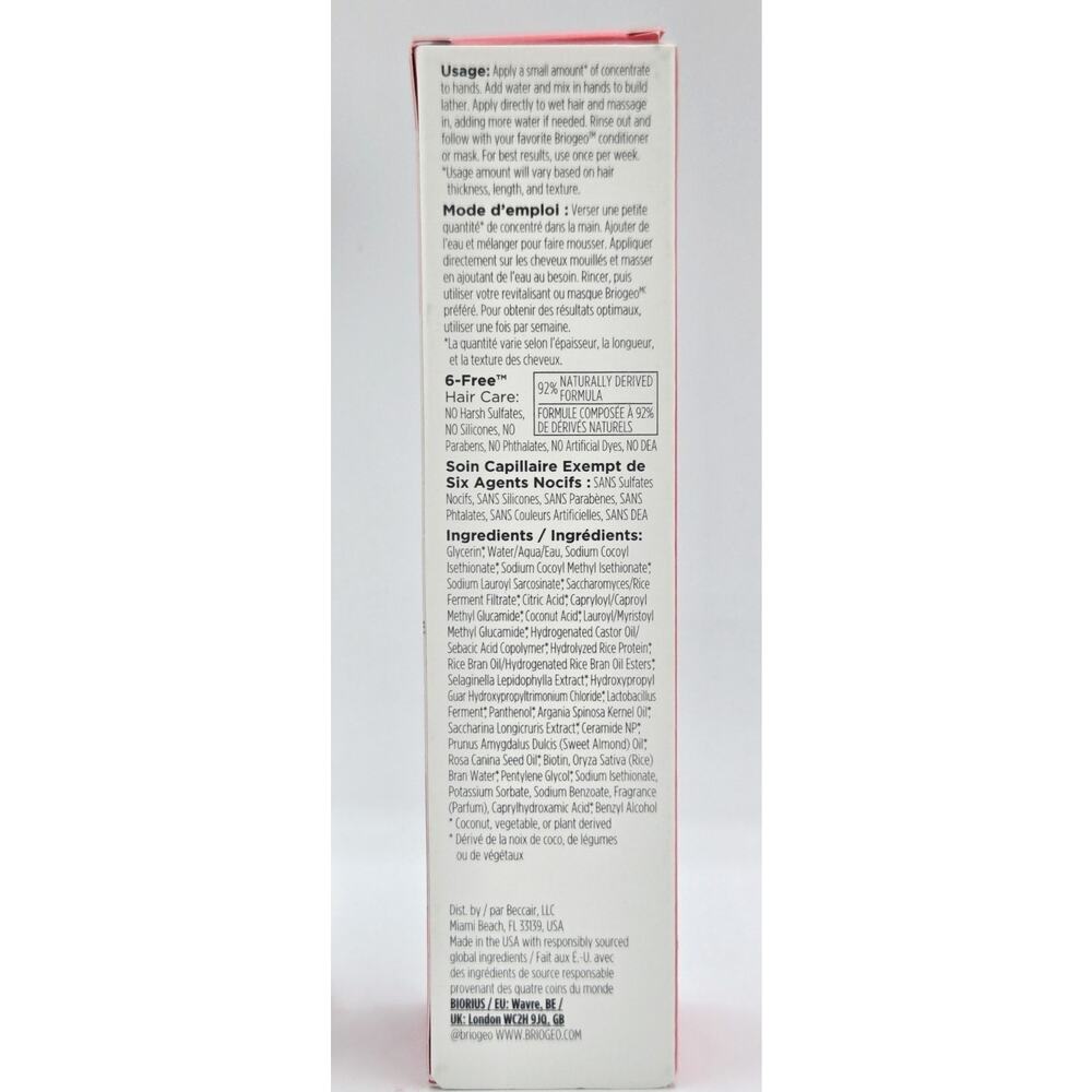 Briogeo Don't Despair, Repair!!! Rich Rice Concentrate Shampoo 3 fl oz. - Picture 5 of 5